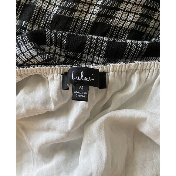 Lulu’s Black White Plaid Print Dress Size Medium That Song Grunge Festival Boho - Picture 5 of 5